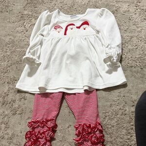 Kids White and Red Santa Matching Set